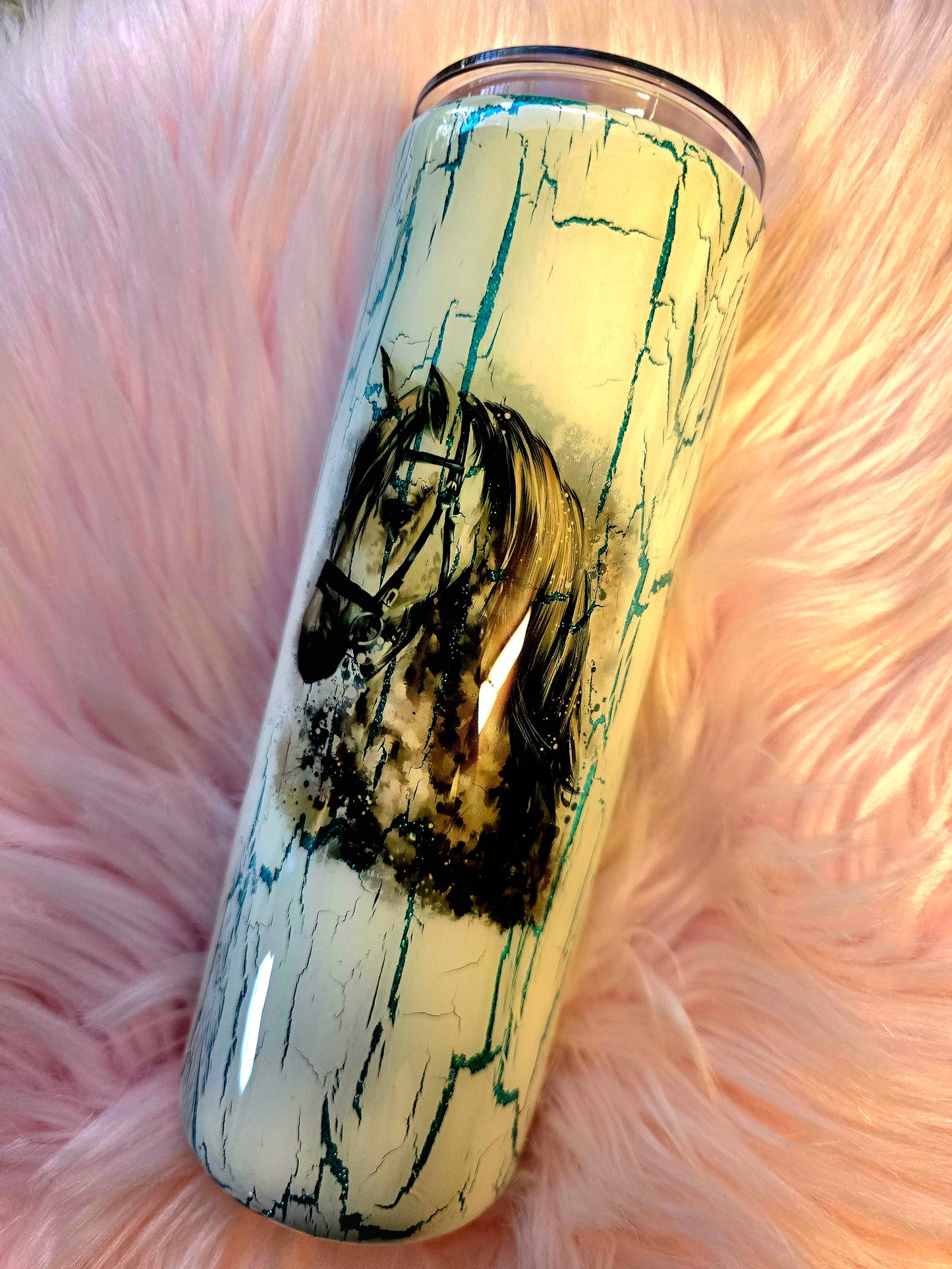 20 oz Crackle Horse Tumbler